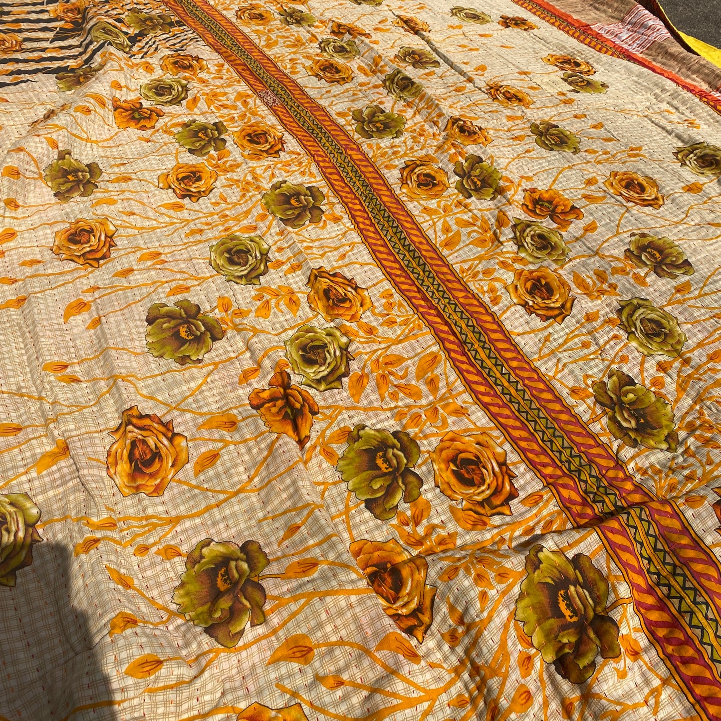 Kantha Patchwork Quilt with Shams- Full/Queen
