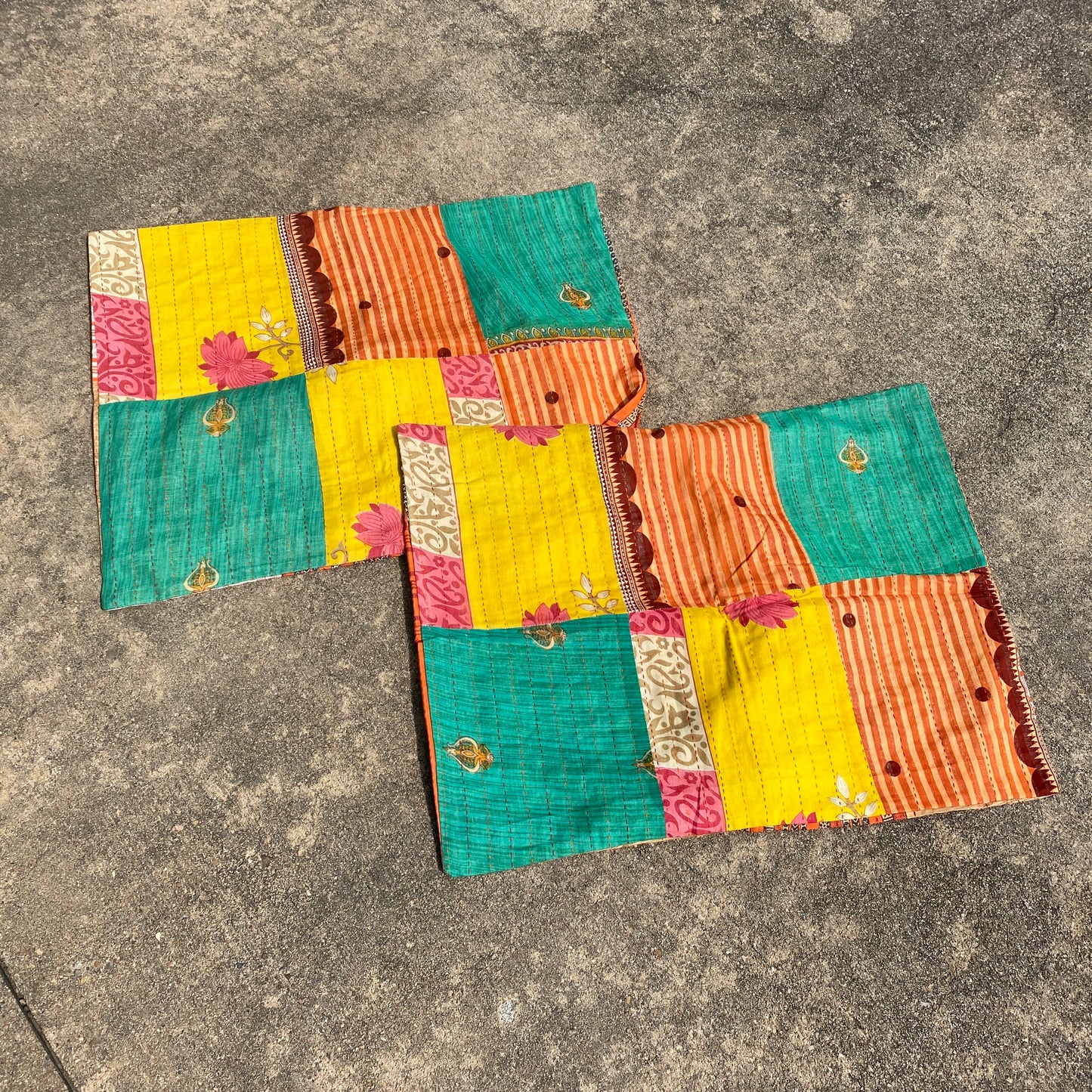 Kantha Patchwork Quilt with Shams- Full/Queen