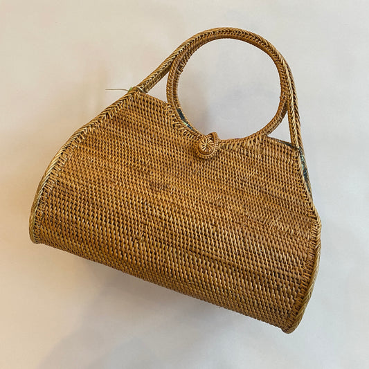 Ata Wicker Woven Bowler Tote