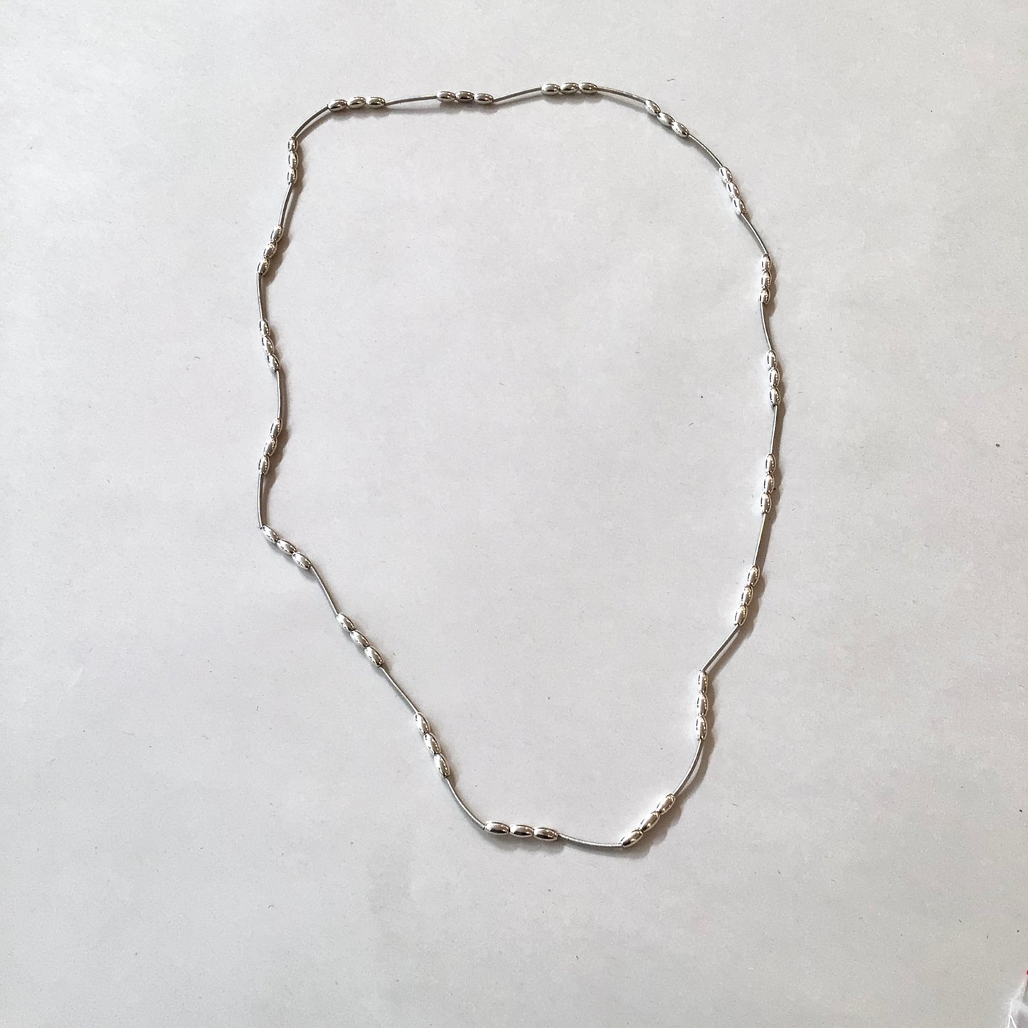 Silver Piano Wire Bead Necklace