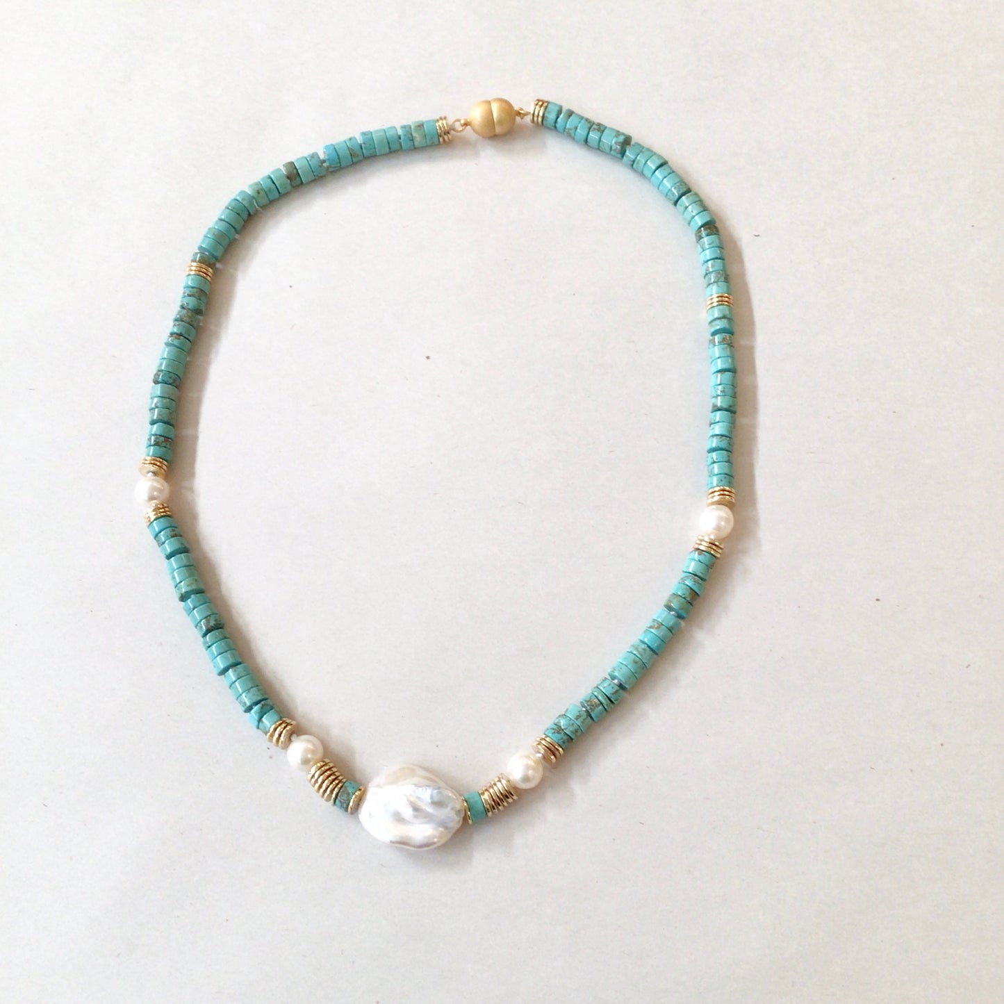 Turquoise & Freshwater Pearl Necklace