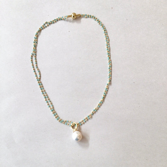 Double Beaded  & Gold Necklace