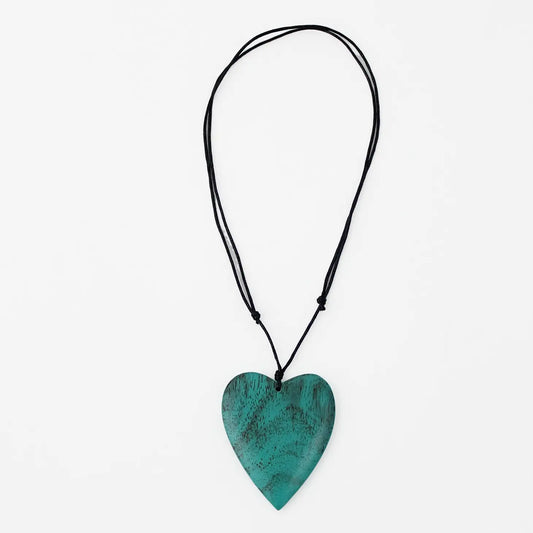 Gabi Heart Wooden Necklace