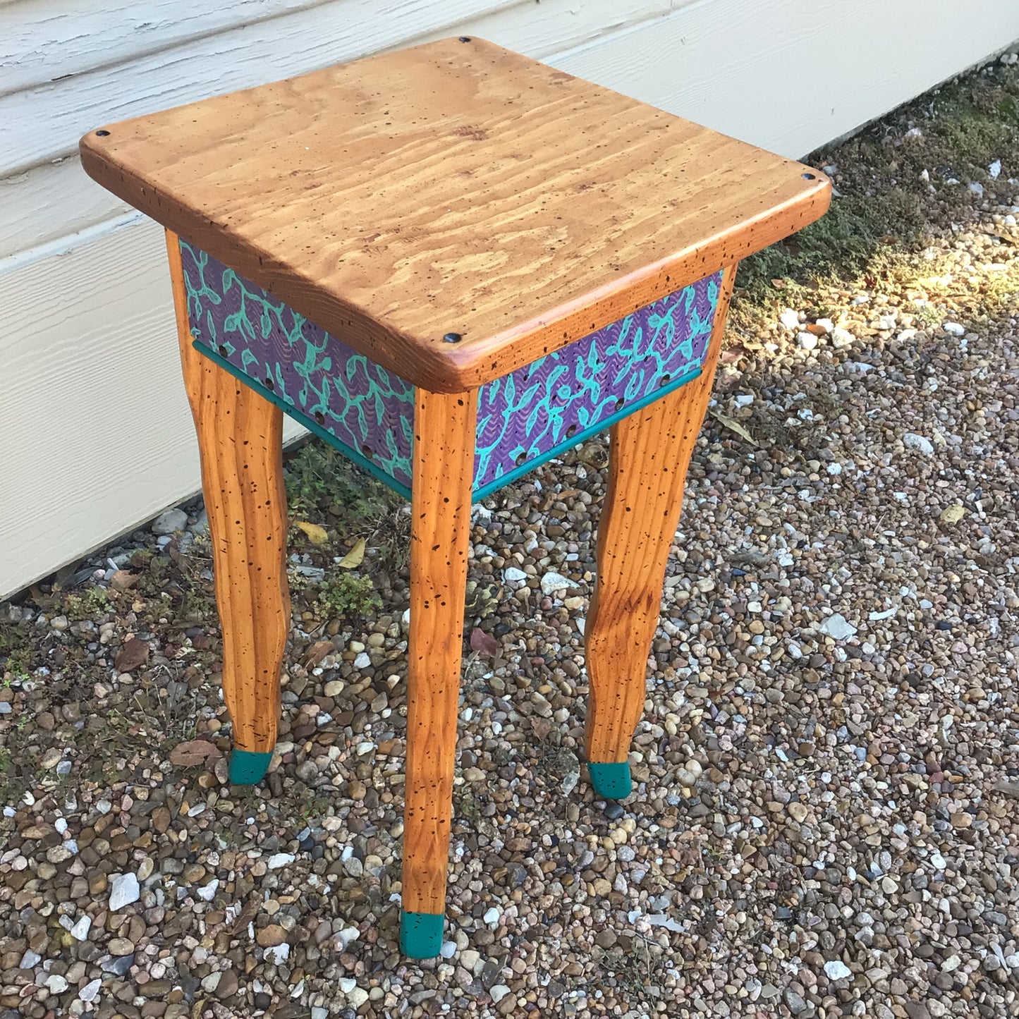 David Marsh Little Square Side Table With Curved Legs