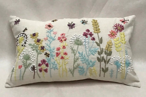 Country Fair Flower Lumbar Pillow