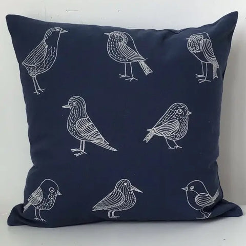 Blue Bird Sketches Pillow