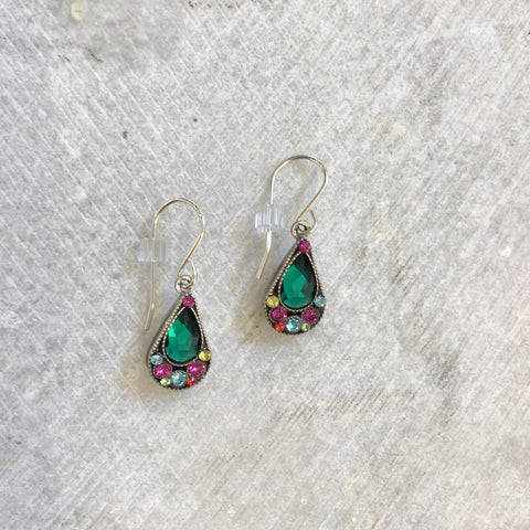 Firefly Simple Drop Earring- Emerald