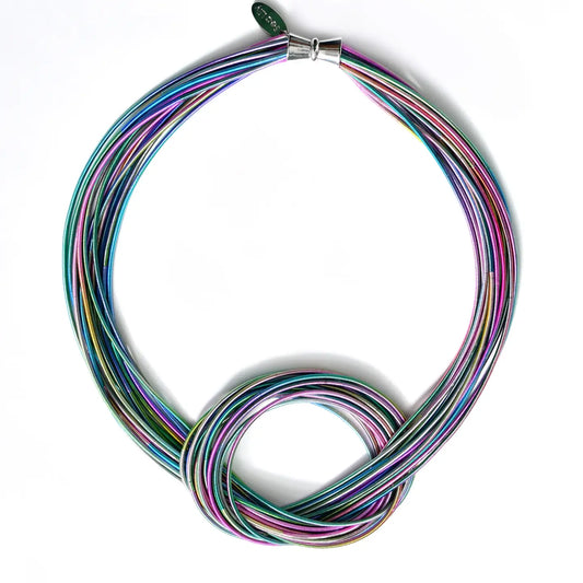 Multicolor Wire Knot Necklace