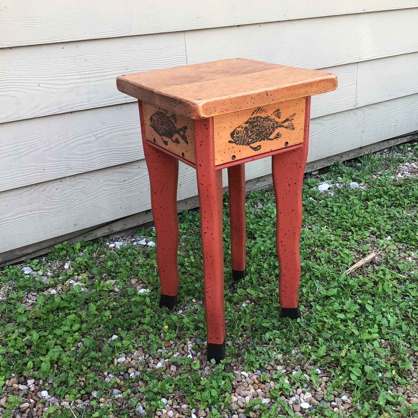 David Marsh Little Square Side Table With Curved Legs