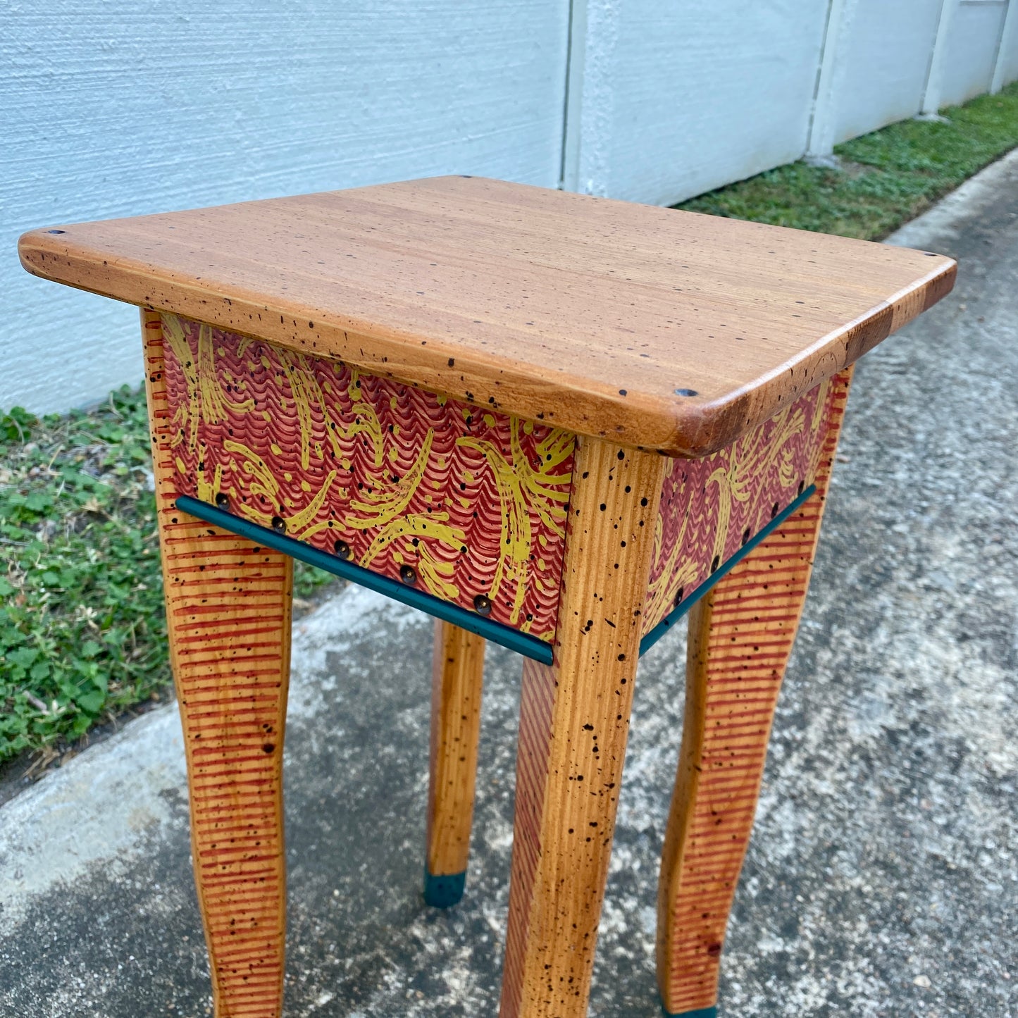 David Marsh Little Square Side Table with Wiggle Legs