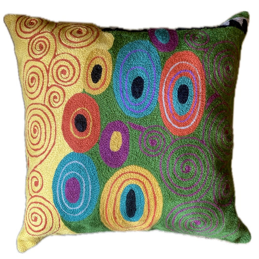 Klimt Cinnabar Chainstitch Pillow