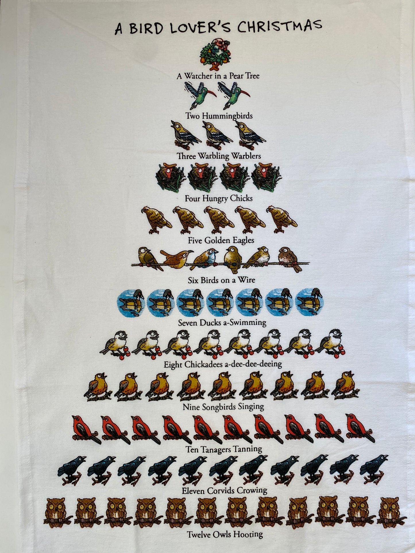 A Bird Lover's Christmas Kitchen Towel