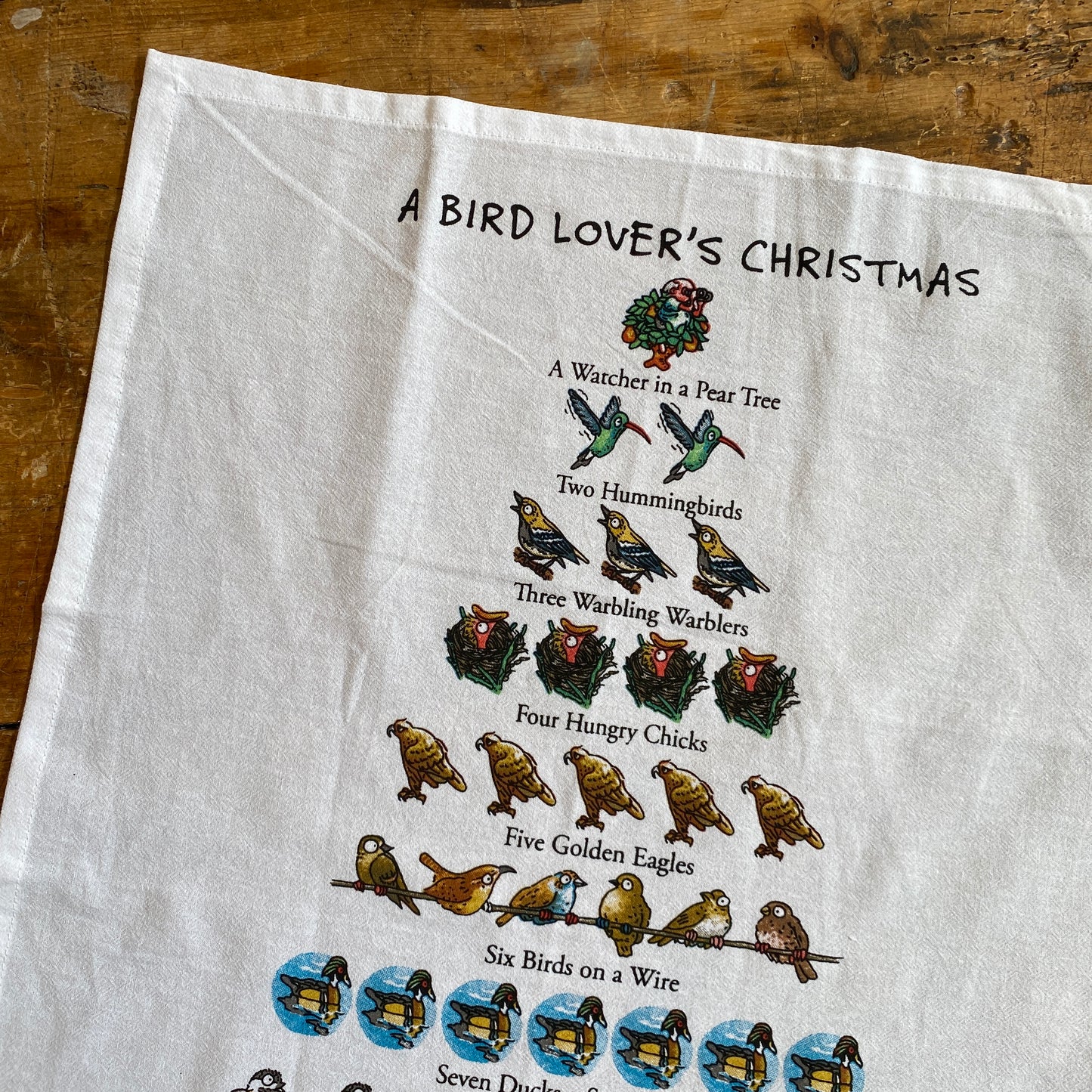 A Bird Lover's Christmas Kitchen Towel