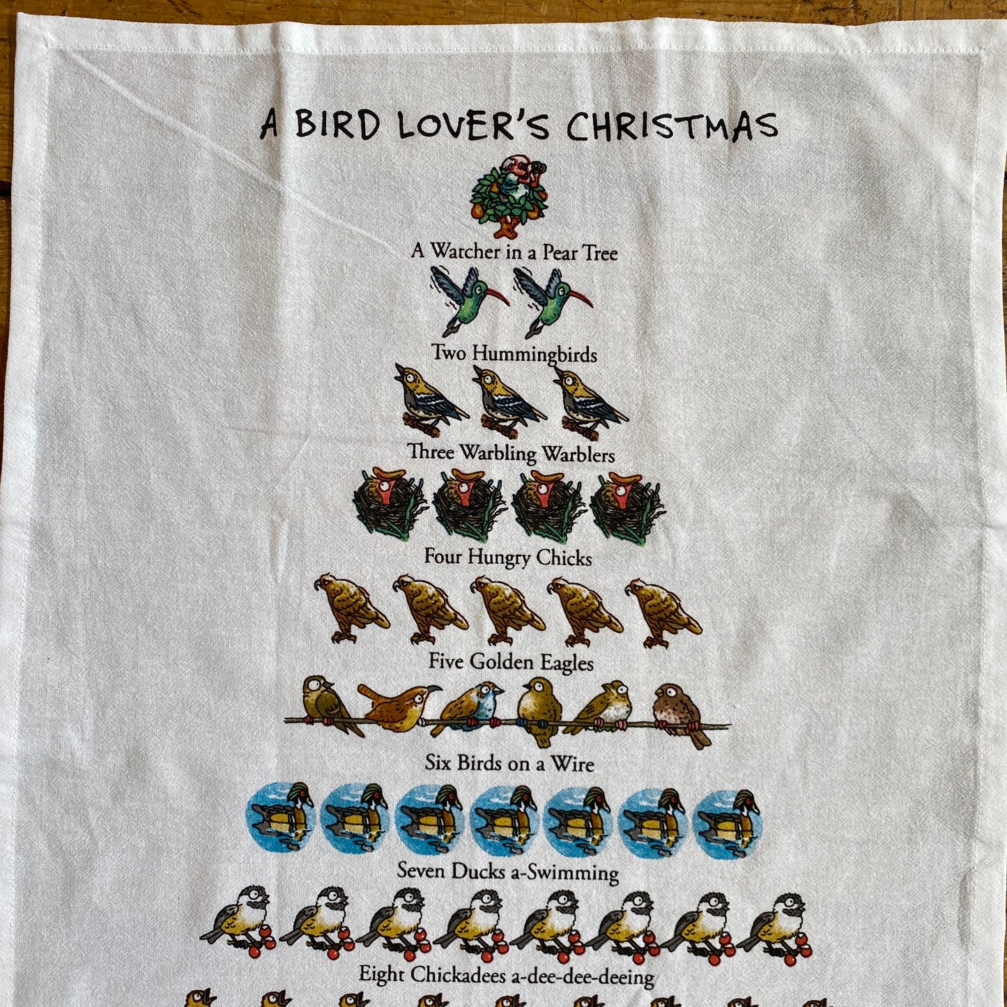 A Bird Lover's Christmas Kitchen Towel