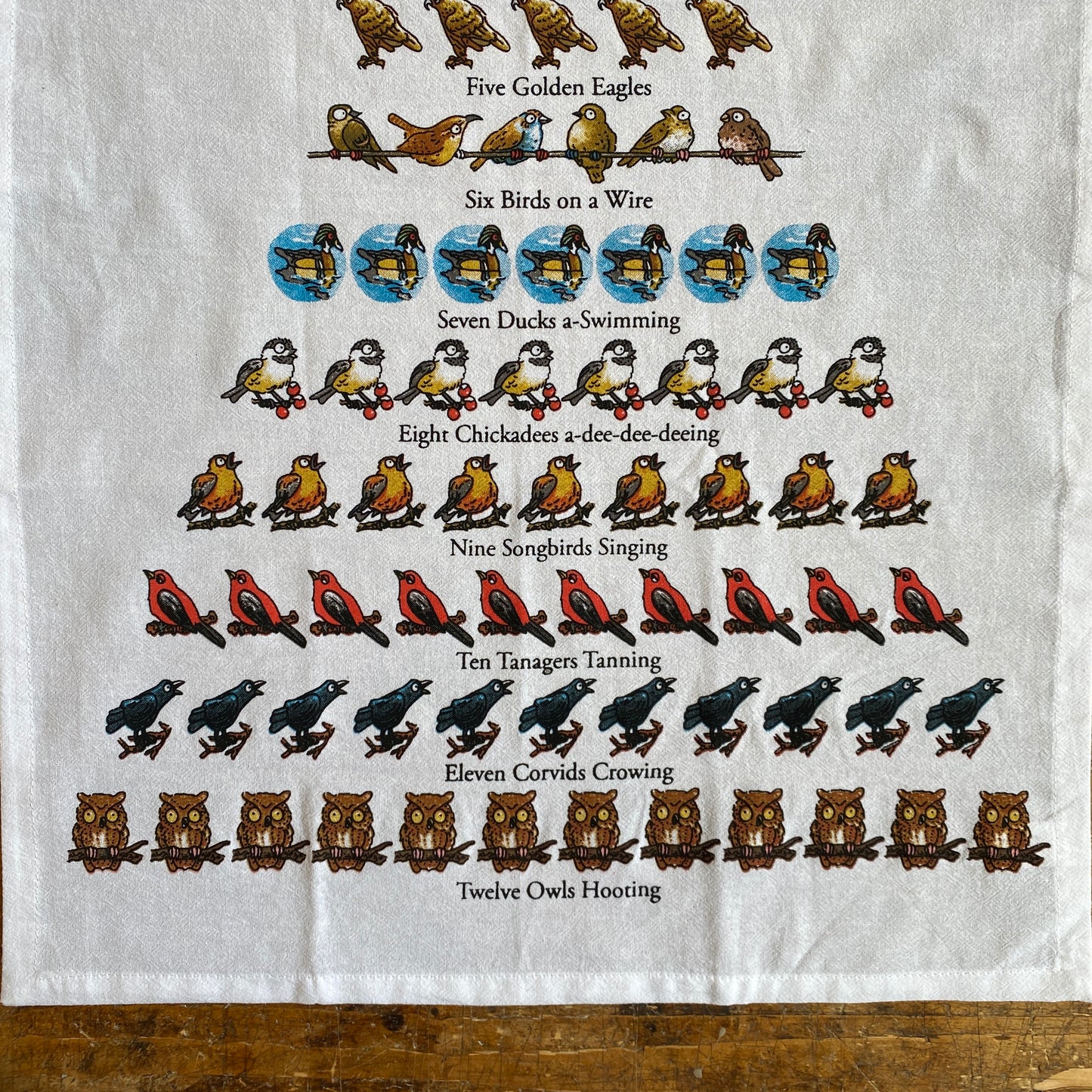 A Bird Lover's Christmas Kitchen Towel