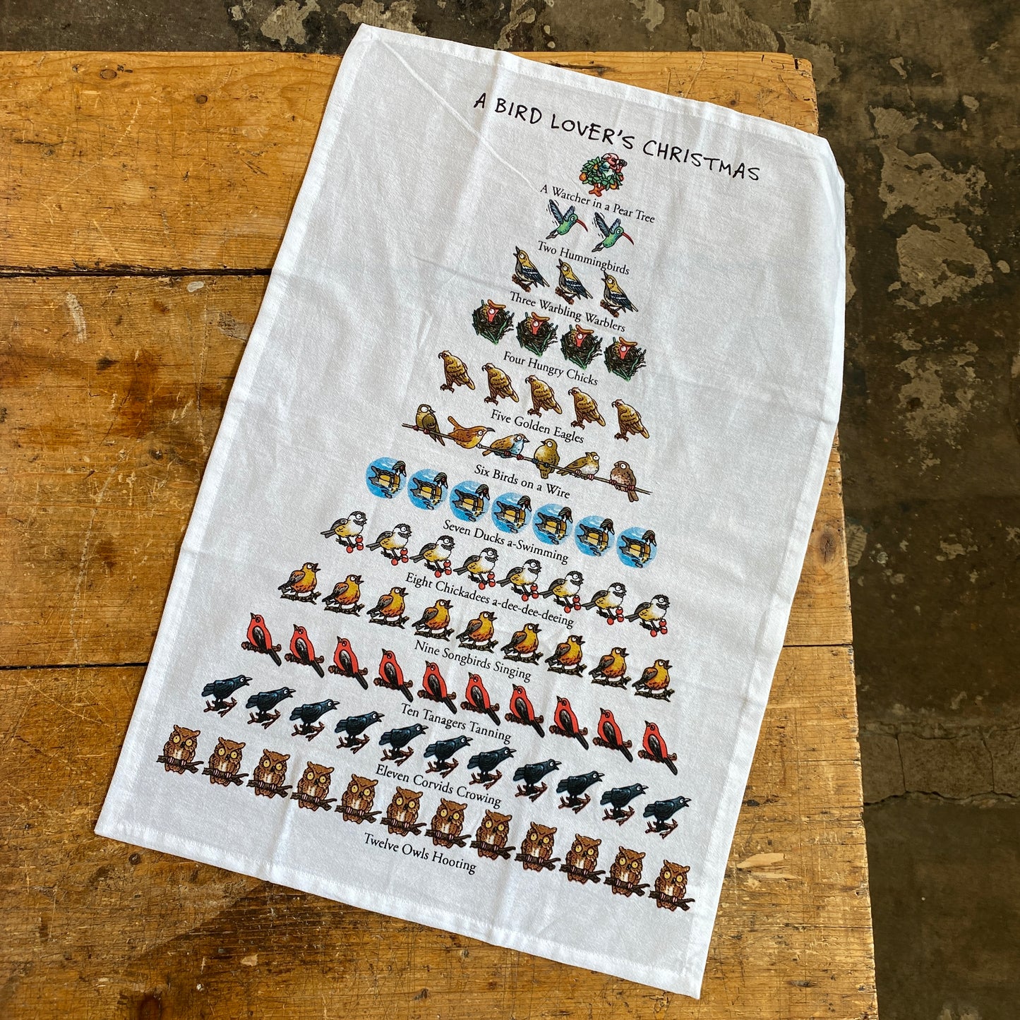 A Bird Lover's Christmas Kitchen Towel