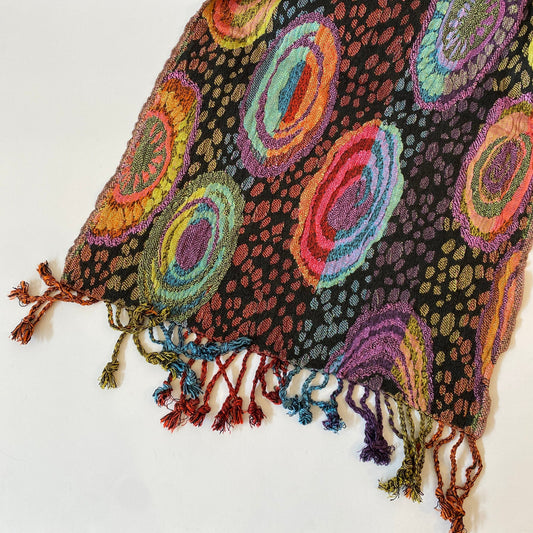 Jacquard Woven Silk Blend Scarf