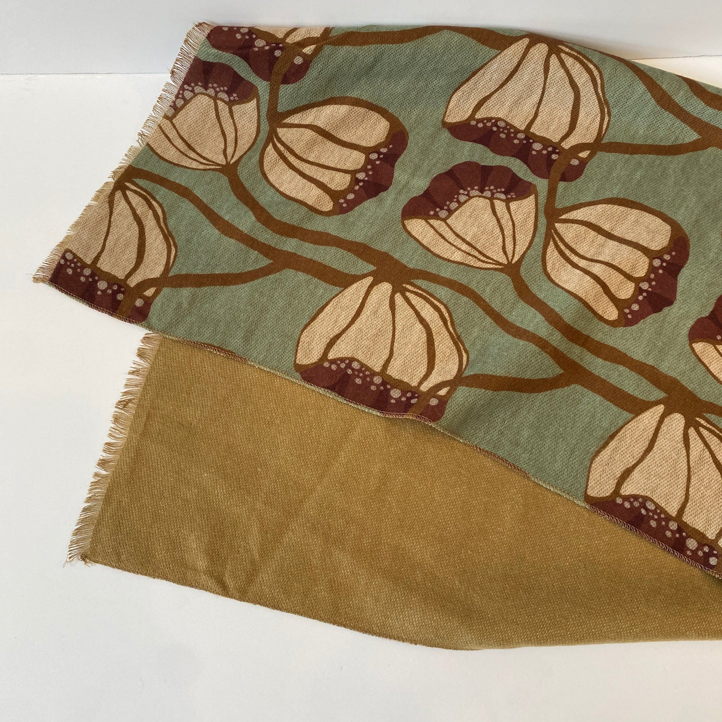 Tulip Green Patterned Scarf