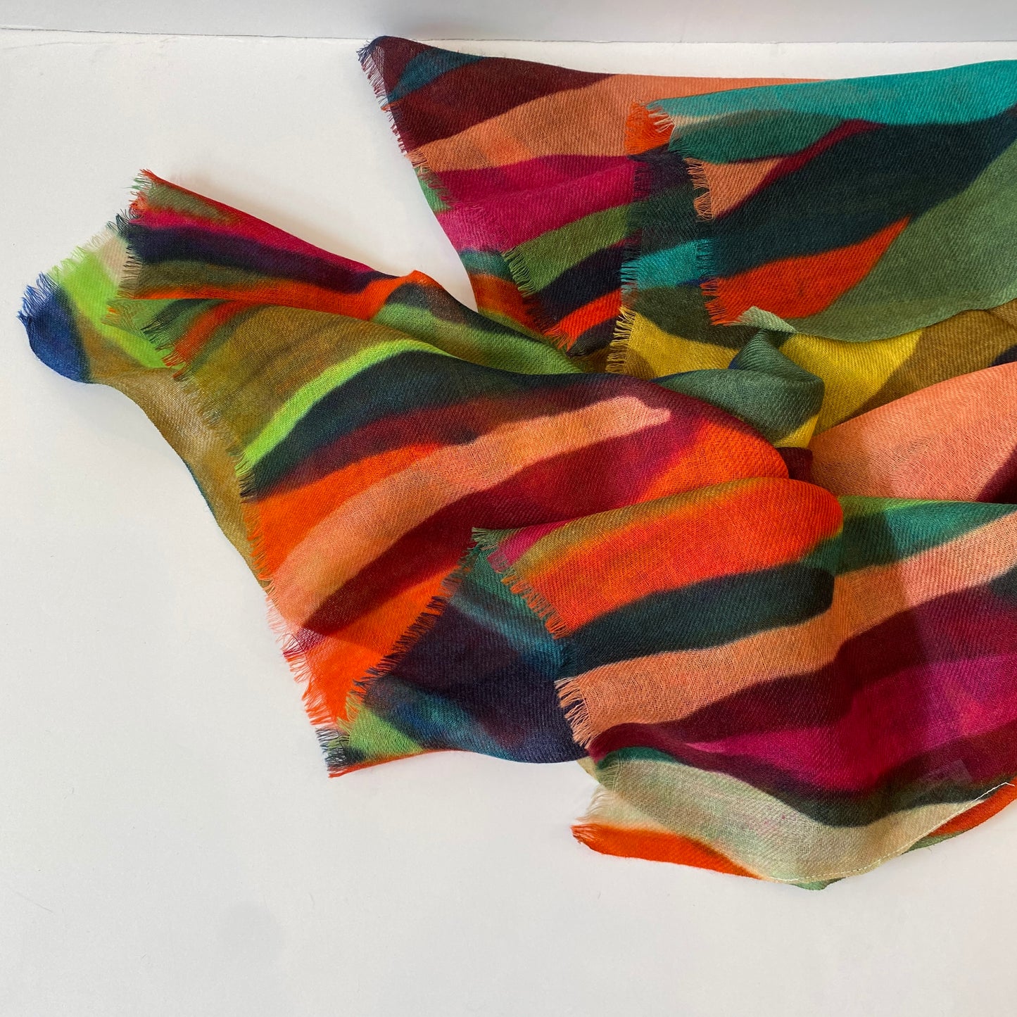 Bold Brushstrokes Woven Wool Scarf