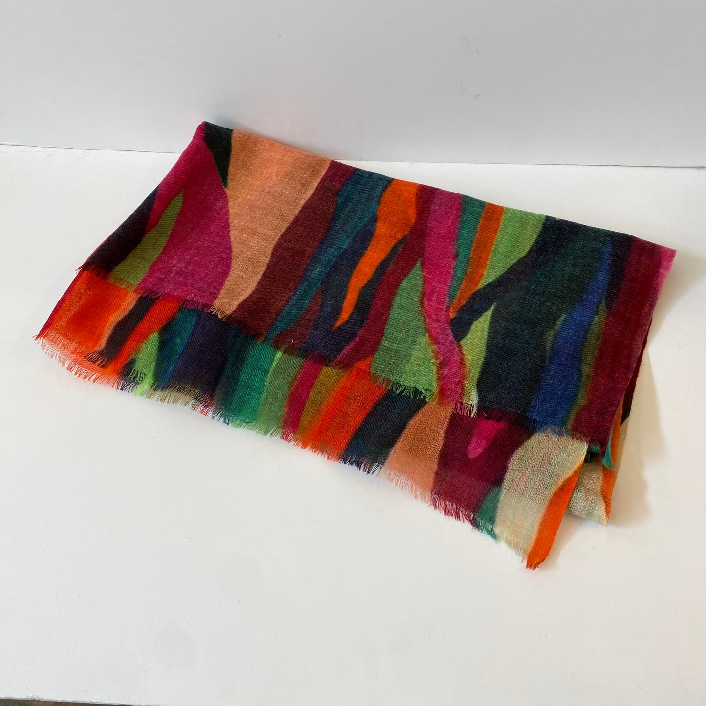 Bold Brushstrokes Woven Wool Scarf