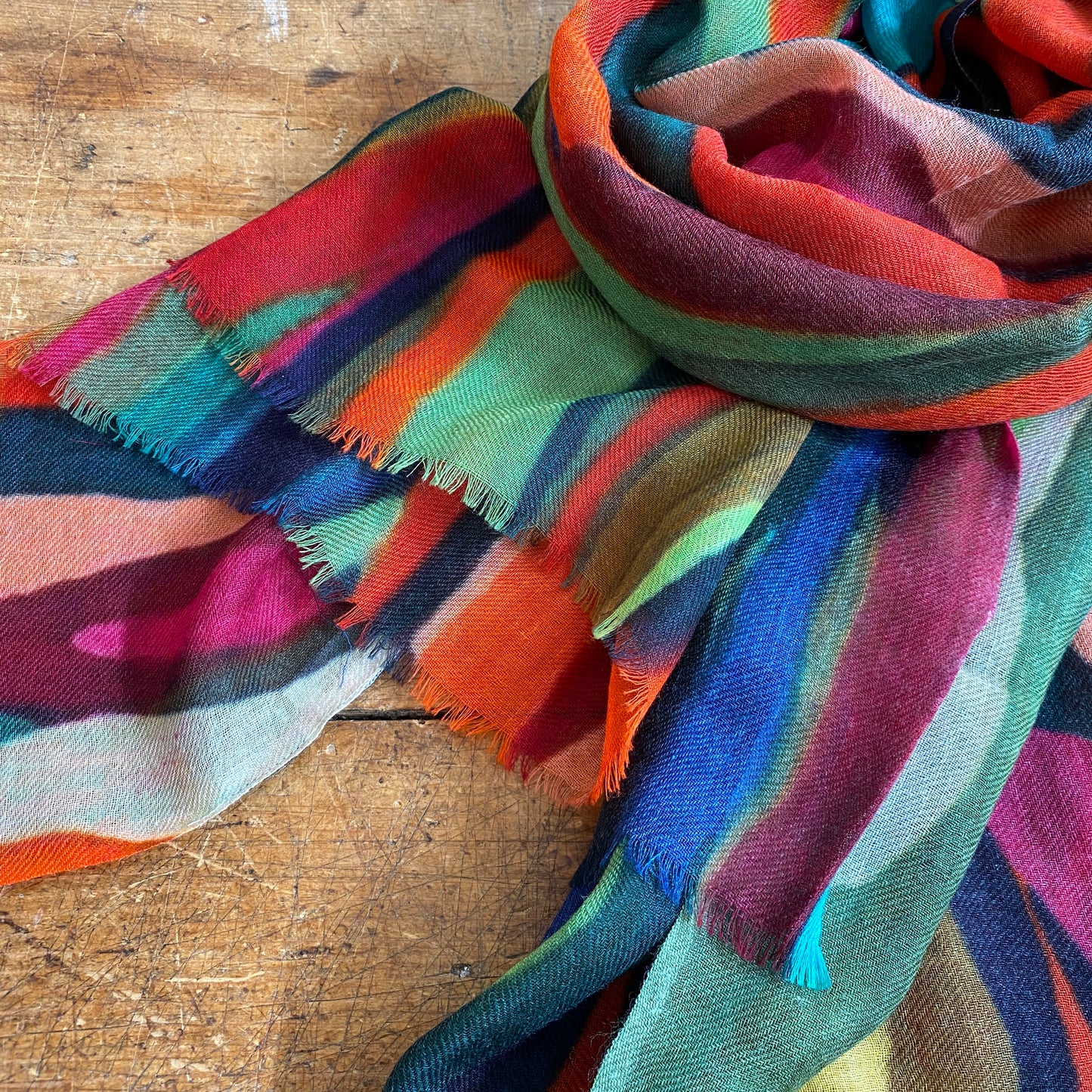 Bold Brushstrokes Woven Wool Scarf