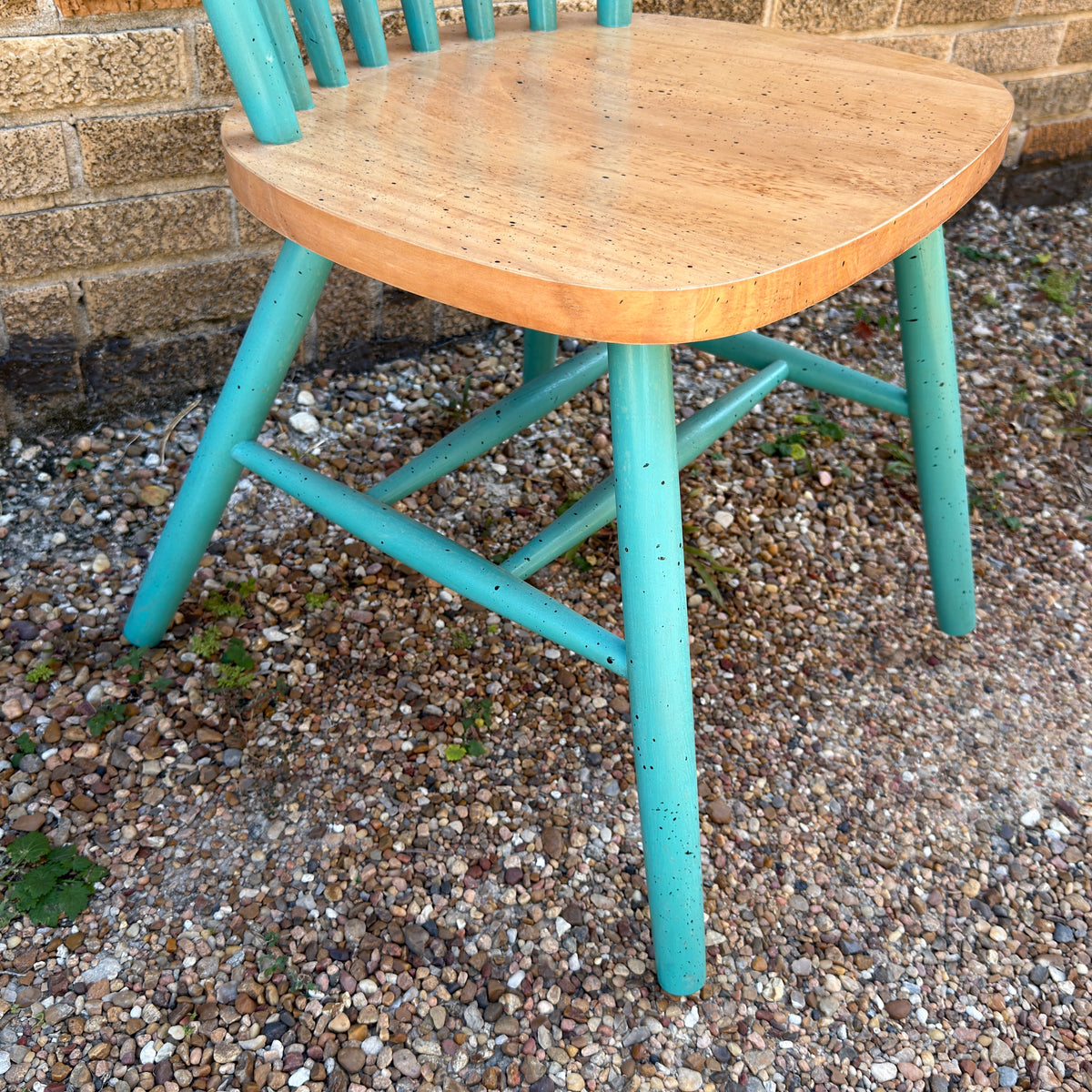 David Marsh Style Painted Chair: Light Turquoise Copenhagen Chair