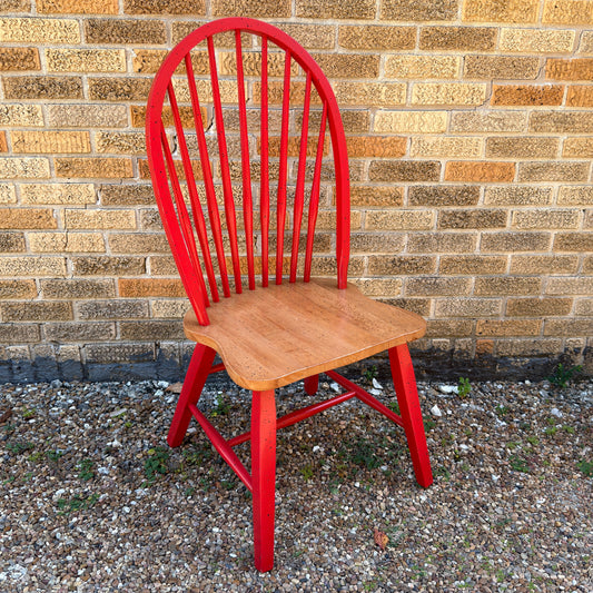 David Marsh Style Painted Chair: Ultra Red Windsor