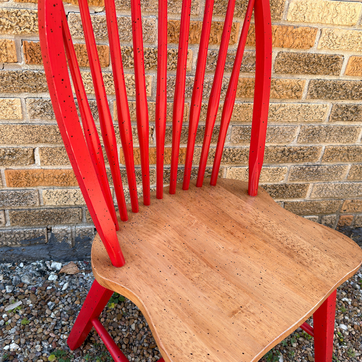 David Marsh Style Painted Chair: Ultra Red Windsor