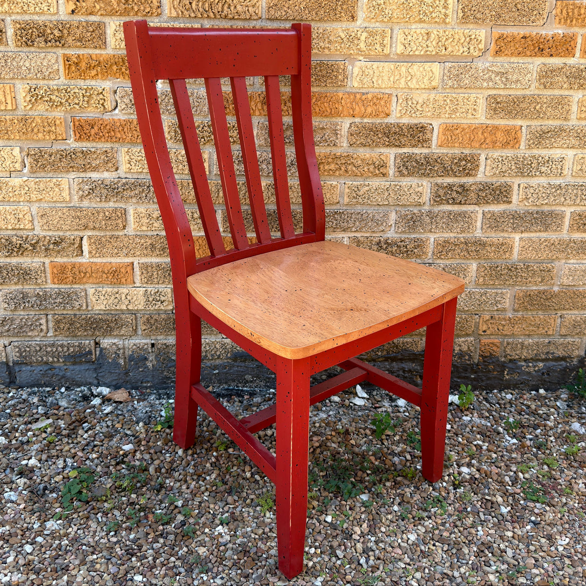 David Marsh Style Painted Chair: Old Red Cafe Style