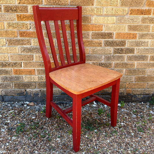 David Marsh Style Painted Chair: Old Red Cafe Style