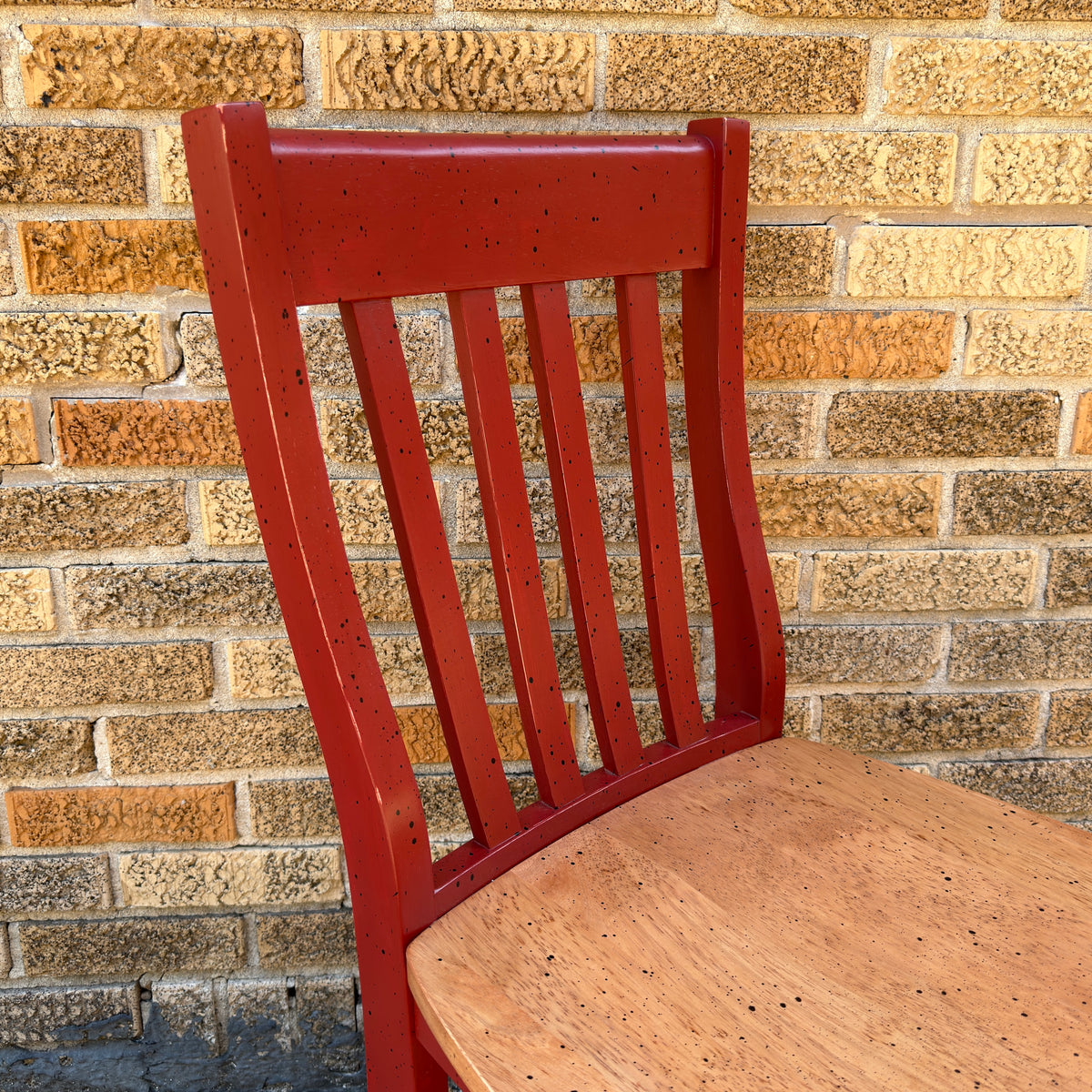 David Marsh Style Painted Chair: Old Red Cafe Style