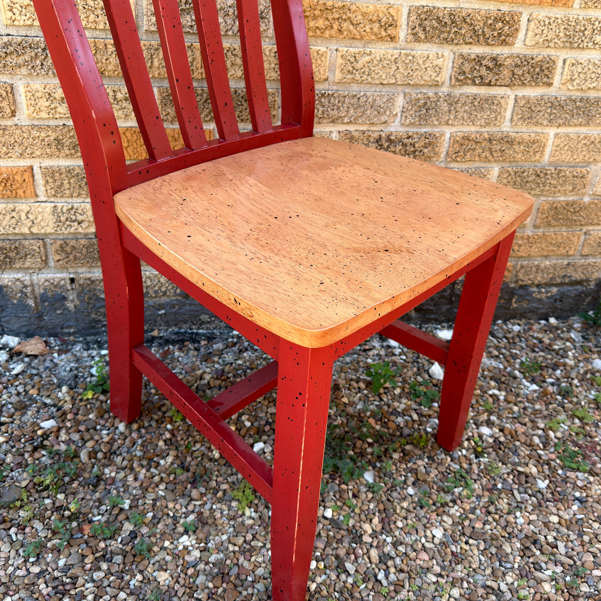 David Marsh Style Painted Chair: Old Red Cafe Style