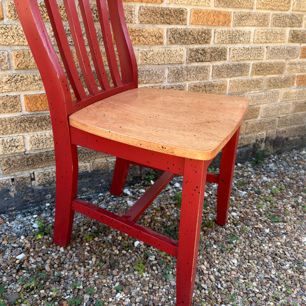 David Marsh Style Painted Chair: Old Red Cafe Style