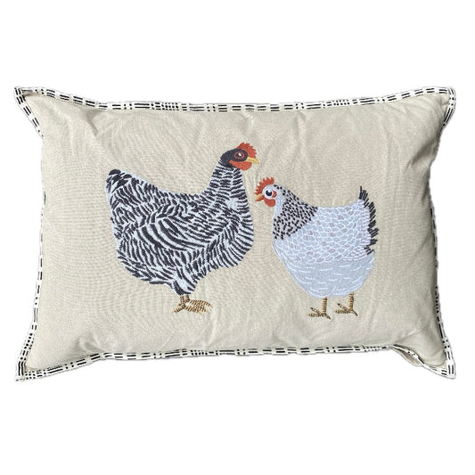 Two Chickens Lumbar Pillow