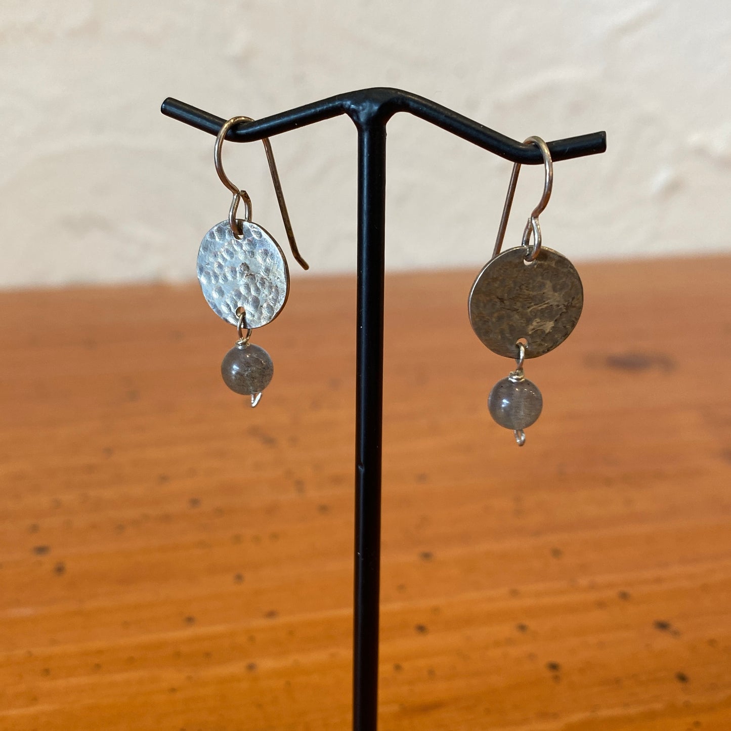 Jewelry by Pam Silver and Copper Dangle Earrings