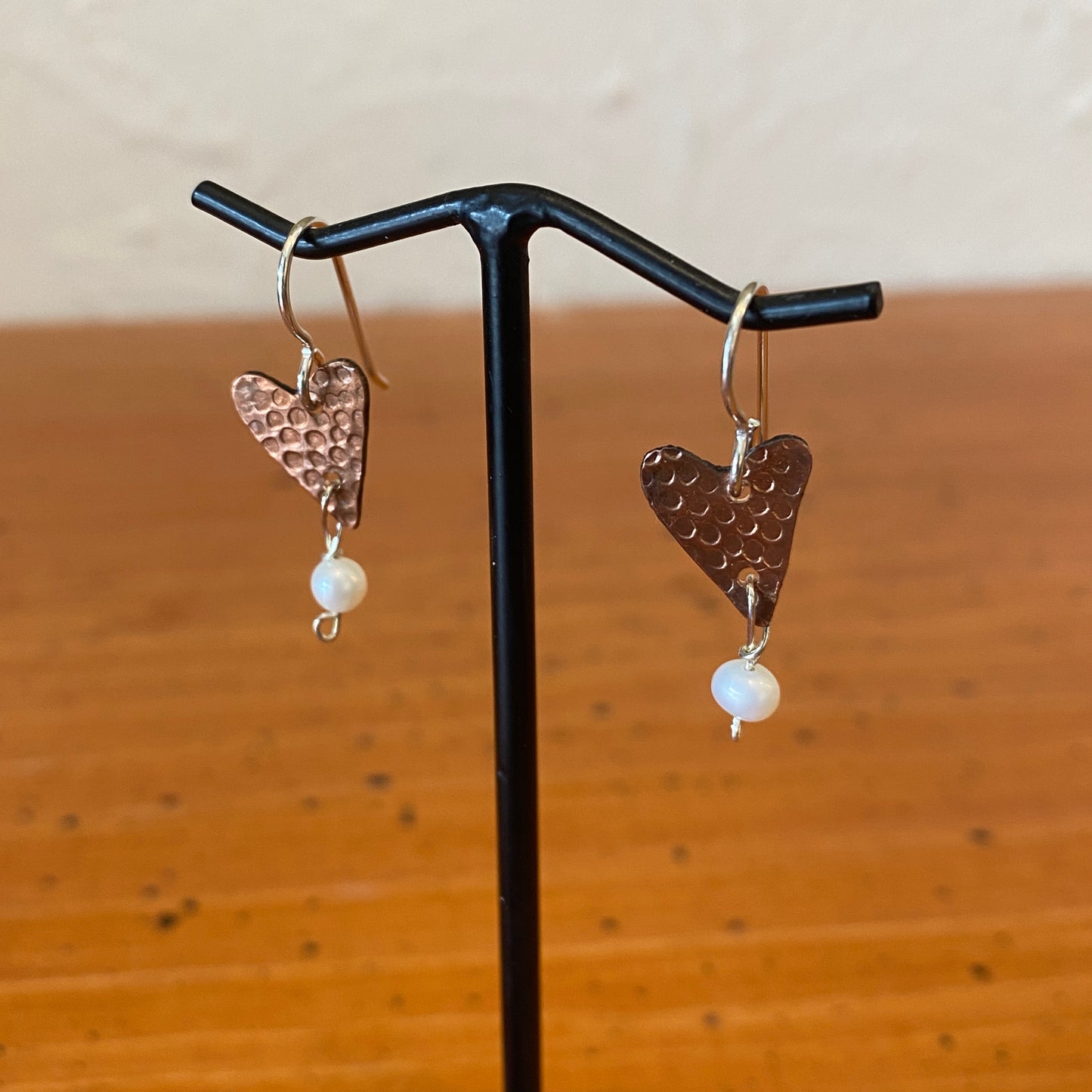 Jewelry by Pam Silver and Copper Dangle Earrings