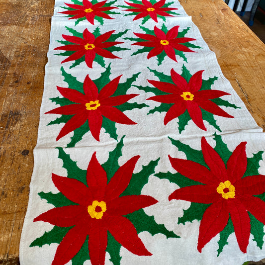 Large Otomi Runner- Poinsettias-E