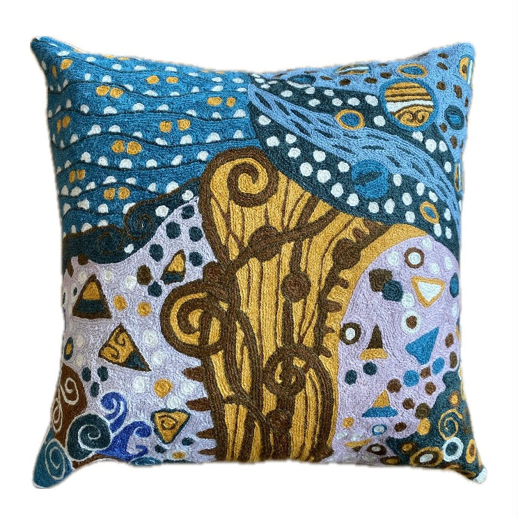 Klimt Rivers Chainstitch Pillow