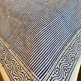 Striped Blue Tablecloth- 60”x 112”