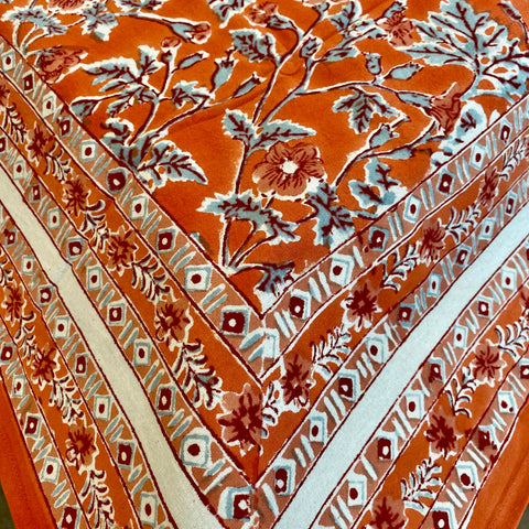 Rock Rose Orange Tablecloth- 60”x60”