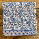 Blue Starflower Quilted Bedspread- 90”x90” Full/Queen