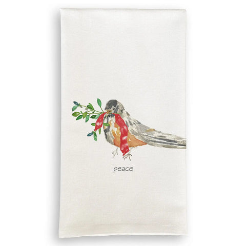 Peace Bird Holiday Dish Towel