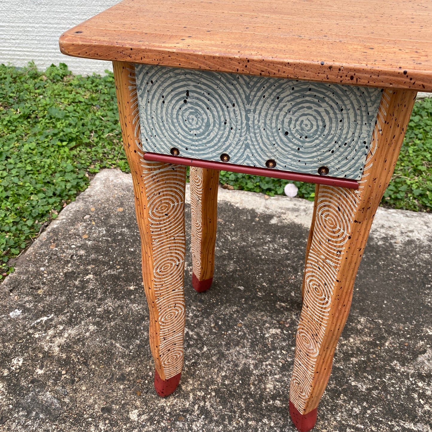 David Marsh Little Square Side Table with Wiggle Legs