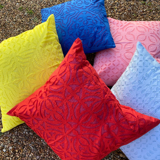 Applique Makhana Design Pillows from India