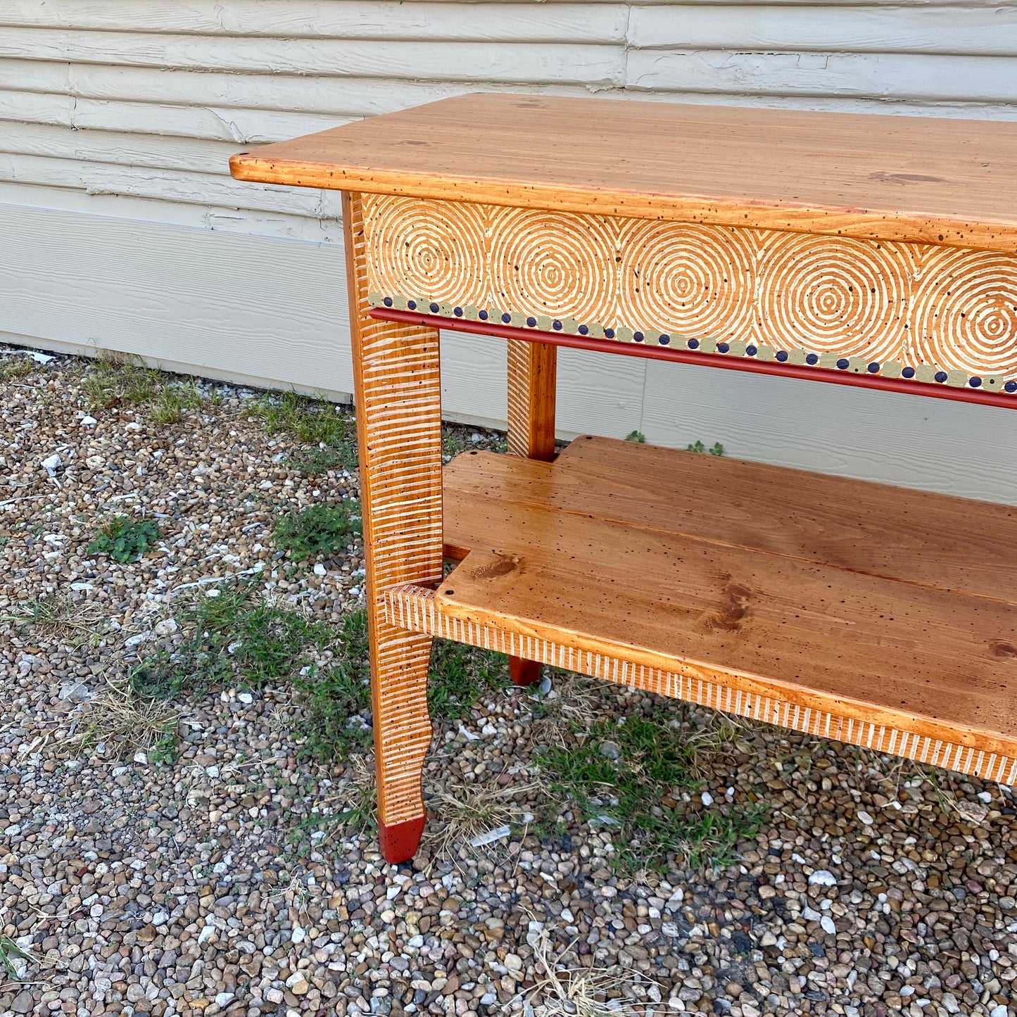 David Marsh 4’ Console with Shelf and Unique Legs