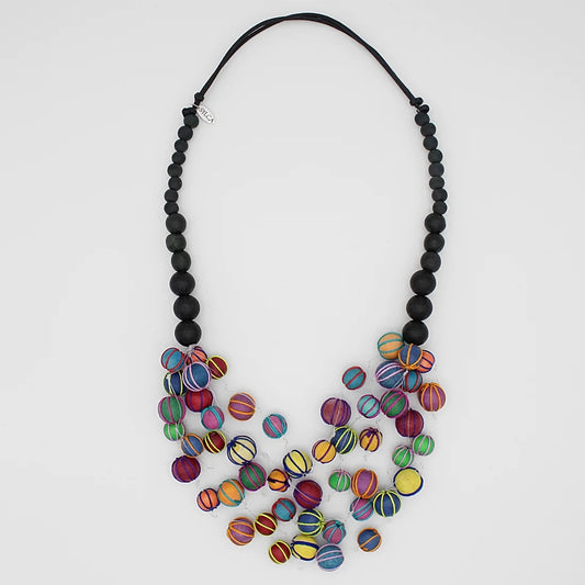 Ada Multicolor Wood Bead Layered Necklace