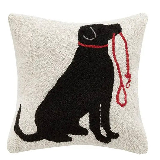 Labrador Dog and Leash Hook Pillow