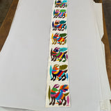 Otomi Mini Panel- Multicolor Animals- 34”x 5”- B