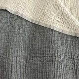 Crinkled Muslin Bed Blanket from Turkey-Grey