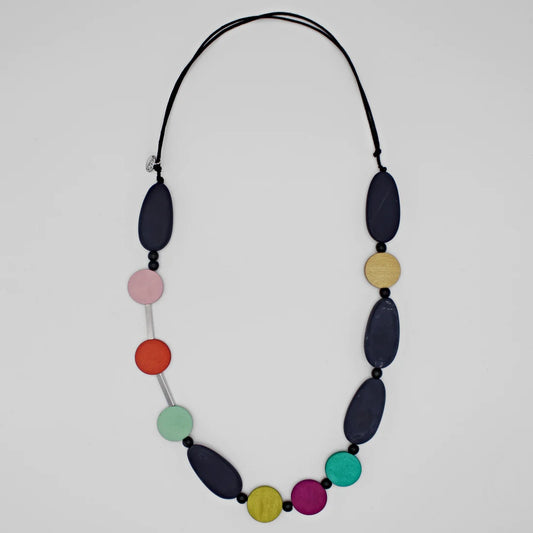 Multicolor Vella Wood Bead Necklace